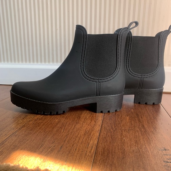 Jeffrey Campbell Cloudy Waterproof Chelsea Rain Boot Matte Black - Picture 8 of 9